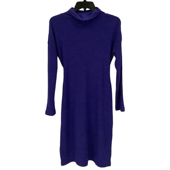 Anthropologie Olivia Turtleneck Dress In Sapphire Size Small Sweater Dress - Picture 7 of 8